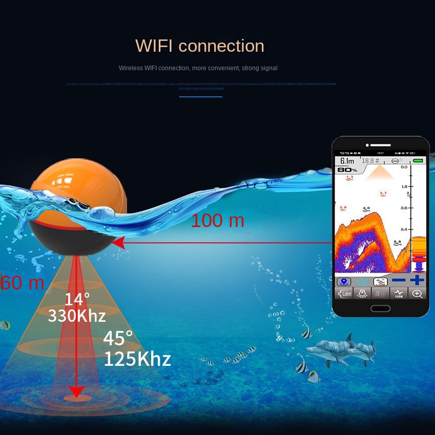 Новый двухчастотный умный Wi-F – обзор и цена Fish Finder Battery